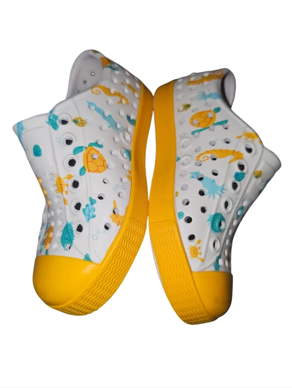 Native Kids White & Yellow Sea Life Slip-On Shoes